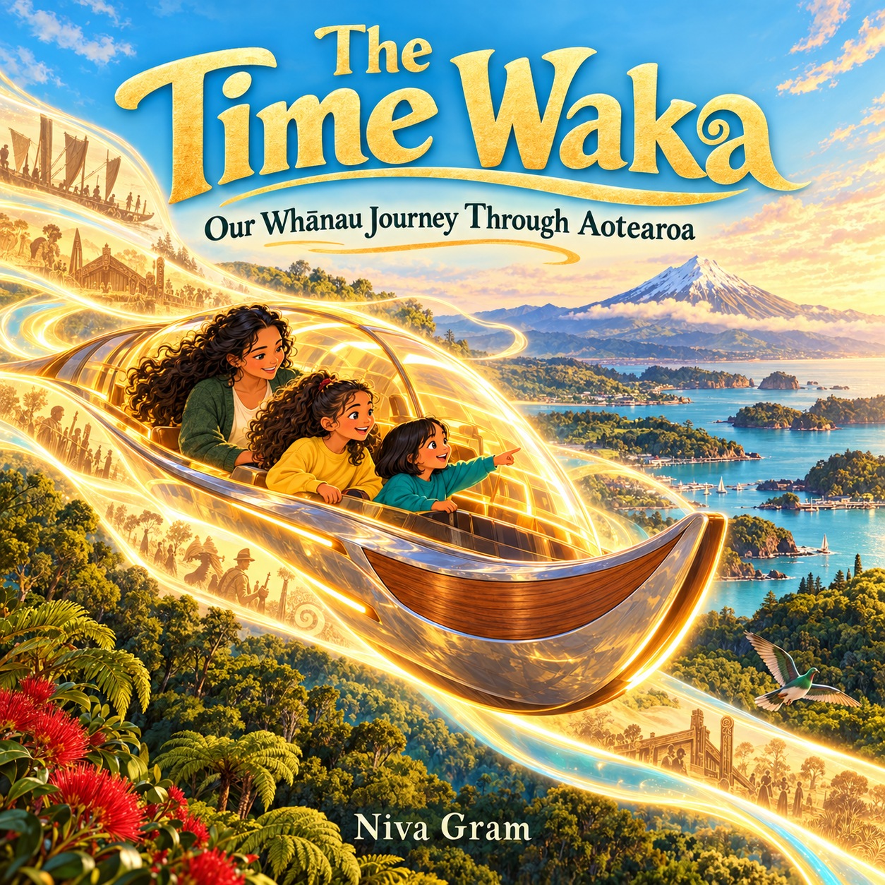 The Time Waka — Our Whānau Journey Through Aotearoa, by Niva Gram