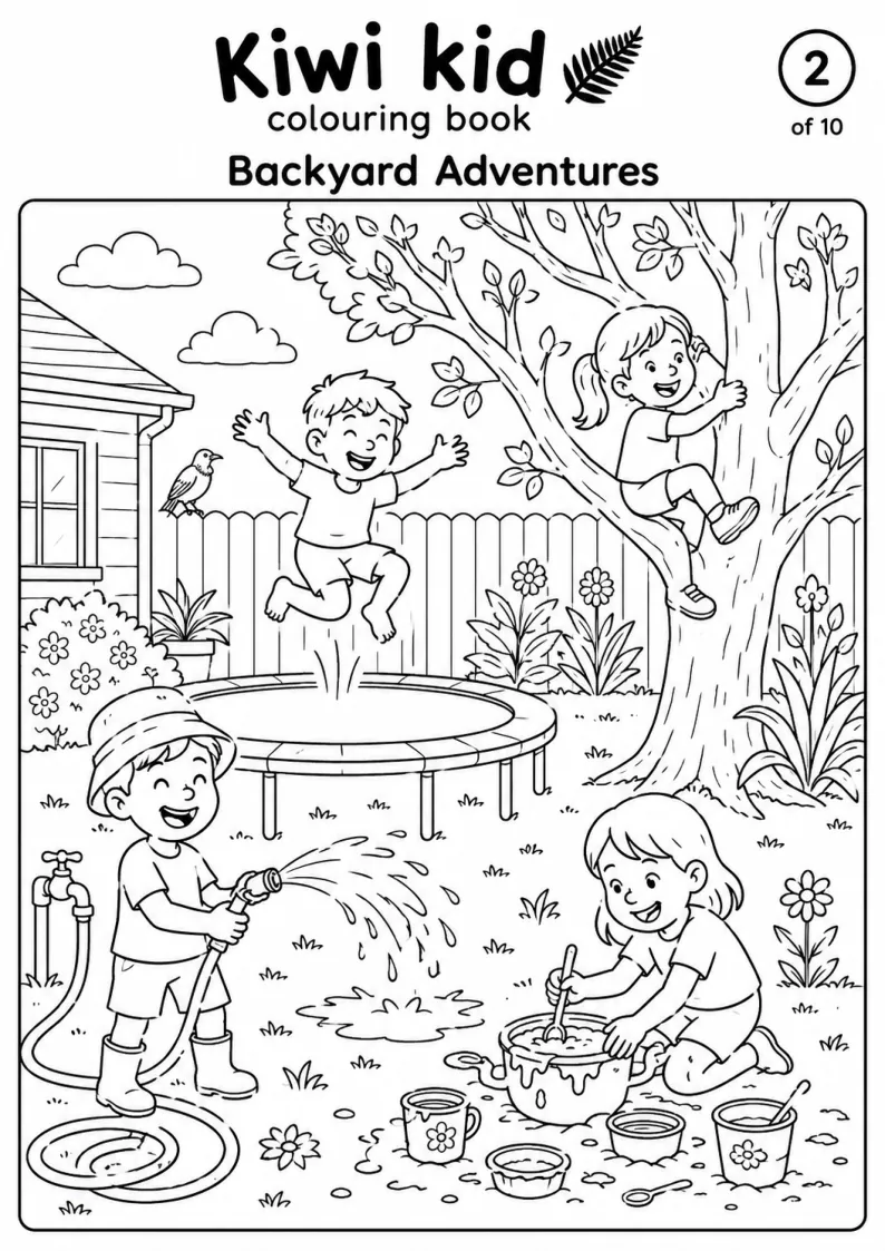 Kiwi Kid Colouring Book — preview of page 2