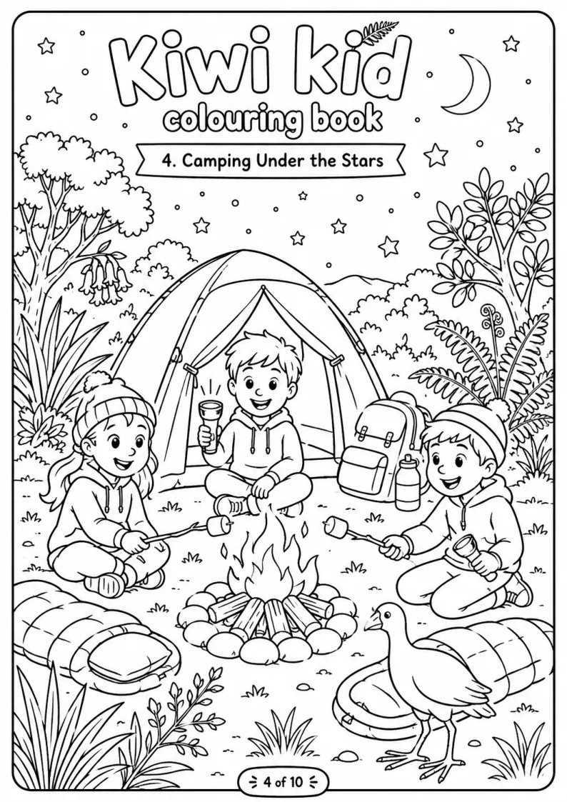 Kiwi Kid Colouring Book — preview of page 4