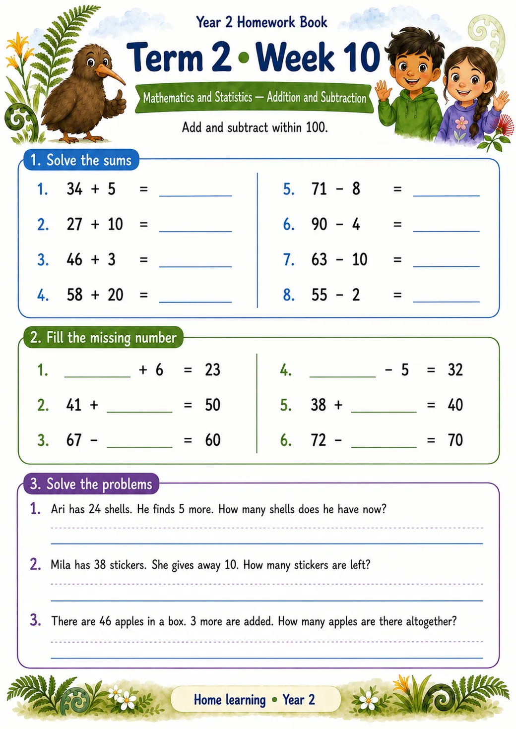 Year 2 Homework Book — preview of page 2
