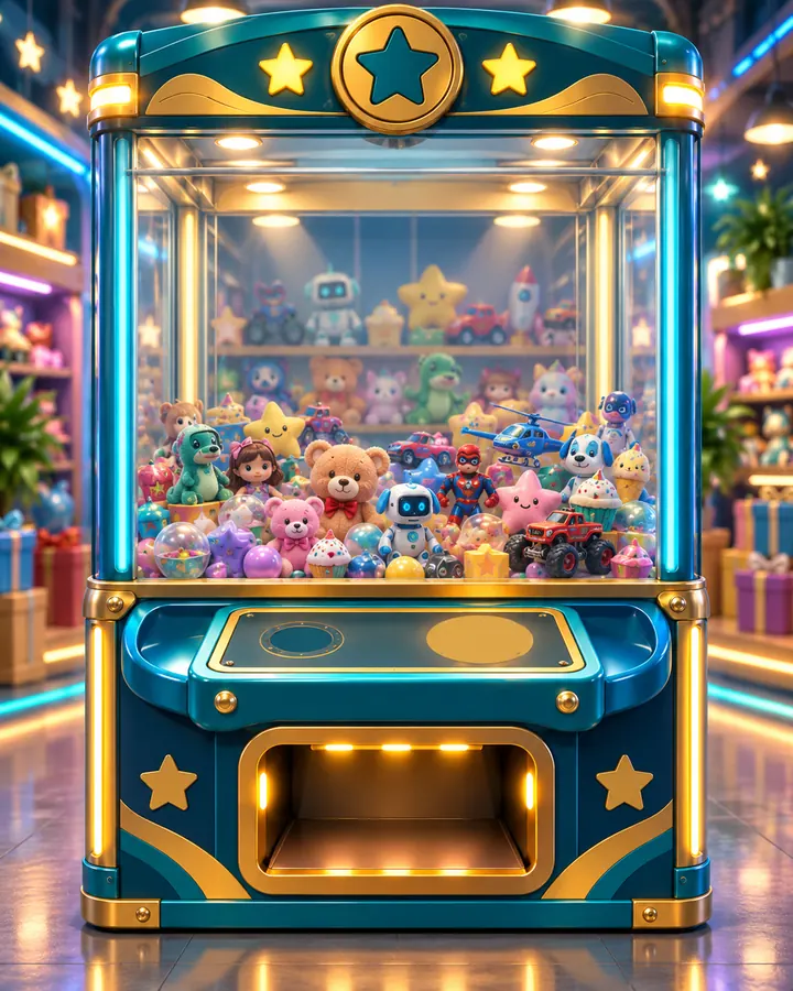 Teal and gold Toy Grabber claw machine