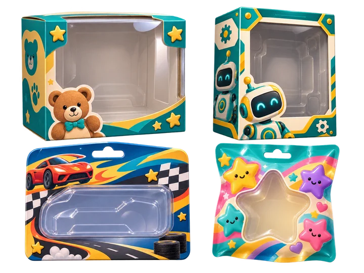 Toy Lab packaging mock-up examples