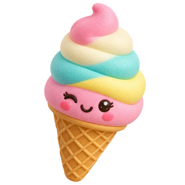 Ice-cream-shaped squishy toy