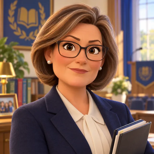 Adult school principal in formal school clothing.